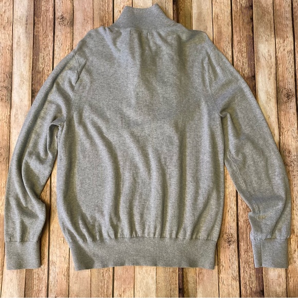 EUC Banana Republic Sweater Mens Large Cotton Cashmere 1/4 Button Pullover Gray - Picture 5 of 8